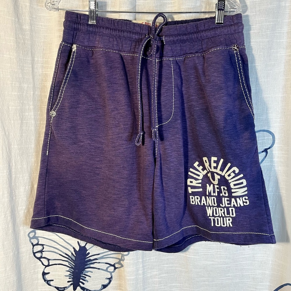 True Religion Deep Purple Drawstring Lounge Shorts